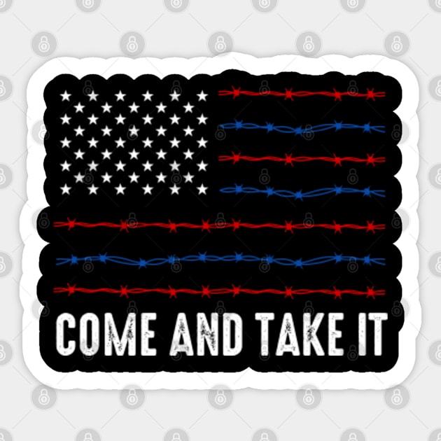 Come And Take It, Texas Flag Barbed Wire Patriotic USA Sticker by GreenCraft